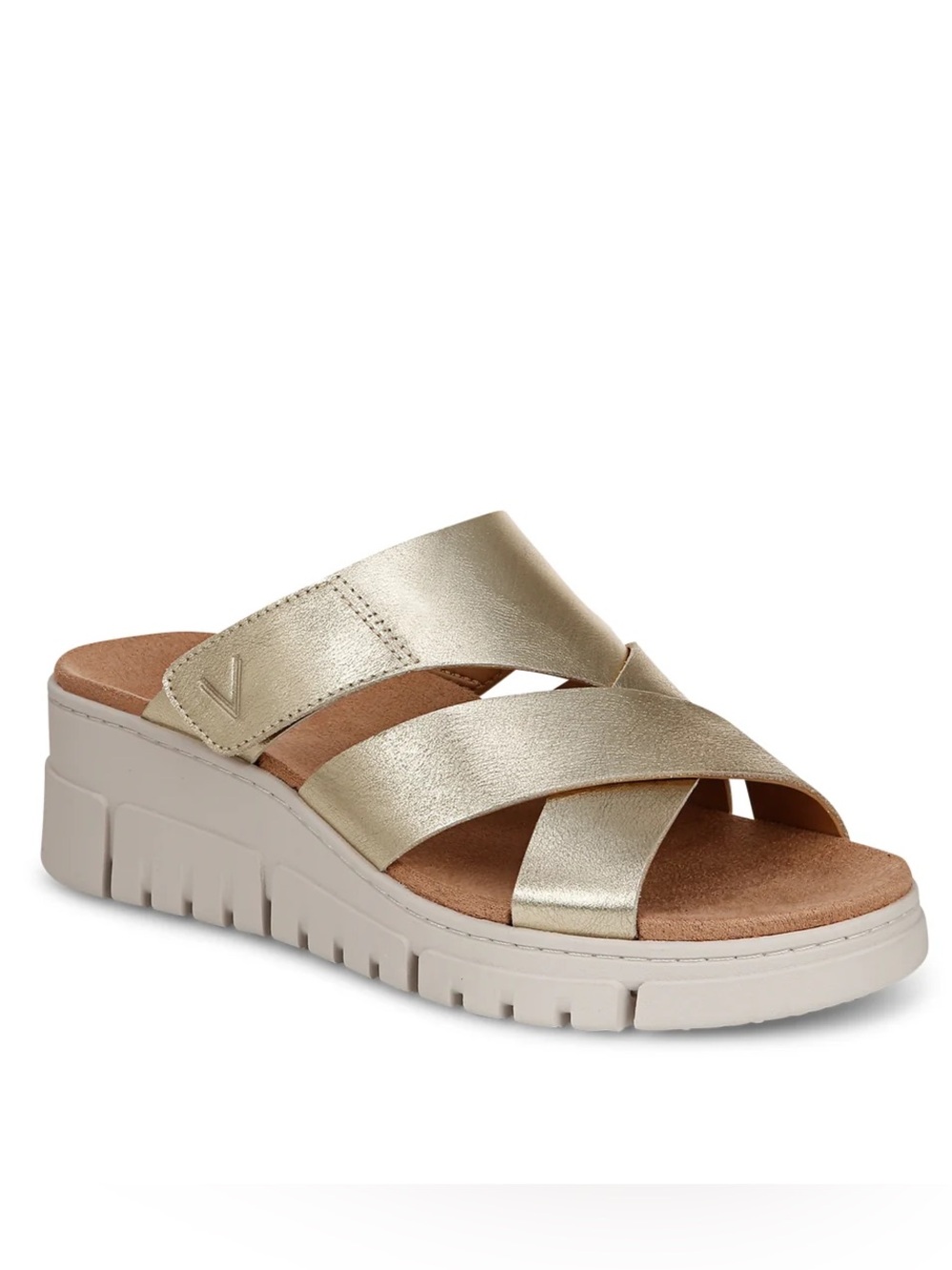 Uptown Sunset wedge metallic sandals